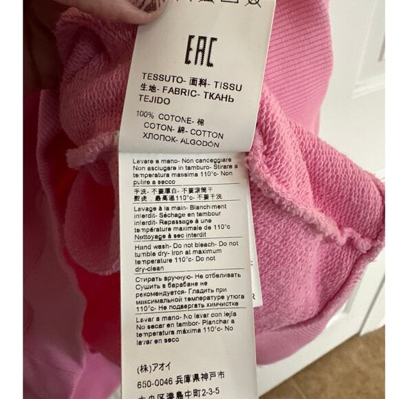 Pink MSGM 100% Cotton Sweatshirt Large Made in Italy - Picture 5 of 8